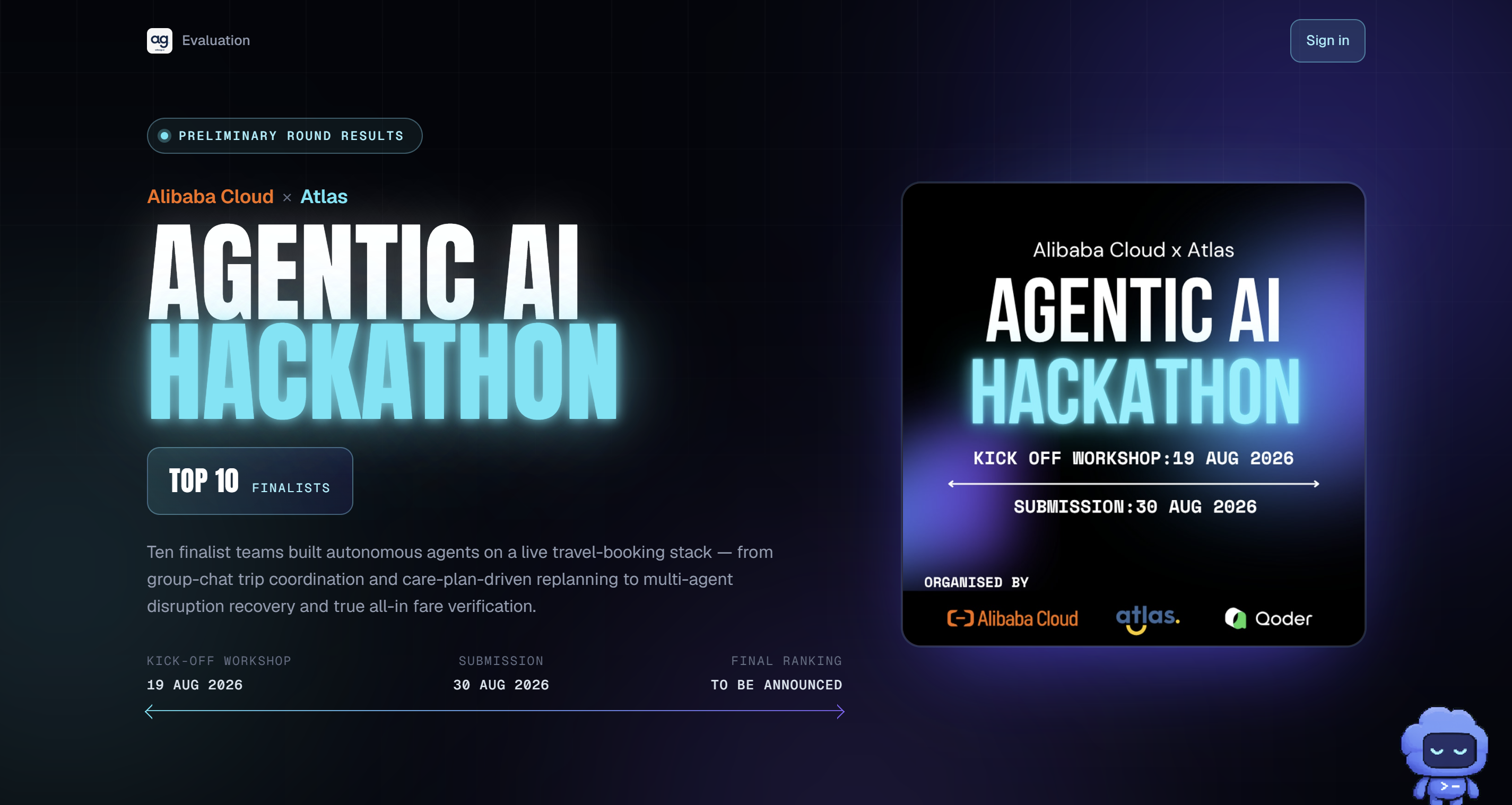 Waypoint finalist announcement for the Alibaba Cloud and Atlas agentic AI hackathon